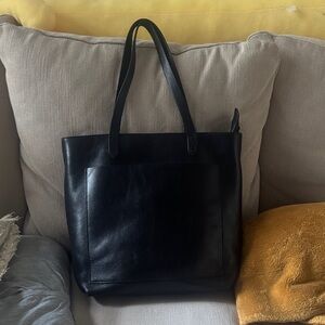Madewell Black Leather Transport Bag